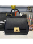Dolce&Gabbana Medium Sicily Calfskin Top Handle Bag Black 2019