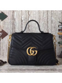 Gucci GG Marmont Small Top Handle Bag 498110 Black 2017