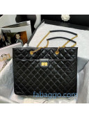 Chanel Quilted Crinkle Calfskin Shopping Bag 6611 Black 2020