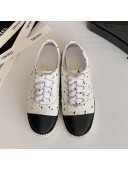 Chanel Pearl Fabric Sneakers White 2020