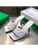 Bottega Veneta Quilted Lambskin Square High-Heel Sandals White 16 2021