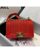 Chanel Small Boy Chanel Handbag A67085 Red 2019