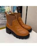 Gucci Chevron Calfskin Short Boots with Interlocking G Black 2020