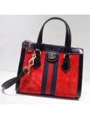 Gucci Suede Ophidia Small GG Tote Bag 547551 Red 2018