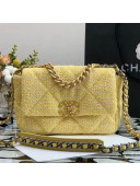 Chanel 19 Tweed Small Flap Bag AS1160 Yellow 2021