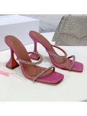 Amina Muaddi Sequins Crystal Sandals 9.5cm Pink 2021 30
