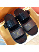 Louis Vuitton SUNBATH Flat Mules Sandals 1A66XD Black 2020
