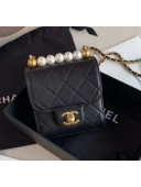 Chanel Imitation Pearls Square Clutch with Chain Bag AP0997 Black 2020