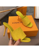 Louis Vuitton Revival Heel Mules 8.5cm in Monogram Embossed Calfskin Yellow 2021