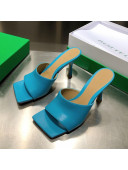 Bottega Veneta Stretch Calfskin Heel Sandals 9cm Blue 48 2021
