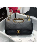 Chanel Gold-Tone Metal Chain Small Flap Bag AS1466 Black 2020