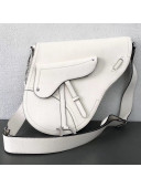 Dior Saddle Large Shoulder Bag in Calfskin White 2019