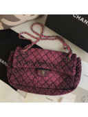Chanel Quilted Denim Large Flap Bag Pink 2020