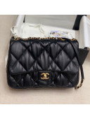 Chanel Pleated Calfskin Large Flap Bag AS2234 Black 2020