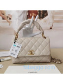 Chanel Quilted Lambskin Flap Bag with Twist Top Handle AS2044 White 2020