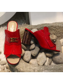 Louis Vuitton INDIANA Mules Sandals in Red Patent Leather 2020