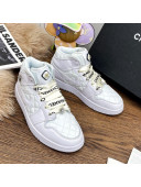 Chanel x Air Jordan AJ Leather Sneakers with Silk Laces White 2021