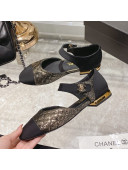 Chanel Metallic Leather CC Buckle Ballerinas G38441 Gold 2021 