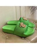 Versace Flat Side Sandals Green 2021 02