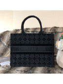 Dior Large Book Tote Bag in Black Cannage Embroidered Velvet 2020