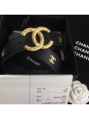 Chanel Calfskin Belt 3cm with Metallic CC Buckle Black/Gold 2021