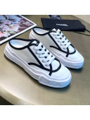 Chanel Striped Canvas Sneakers White 2021