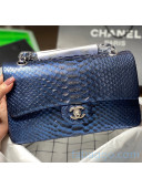 Chanel Python Leather Medium Classic Flap Bag A1112 2020(Silver Hardware)