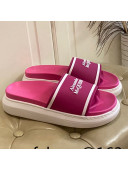 Alexander Mcqueen Flat Slide Sandals Hot Pink 2021 05