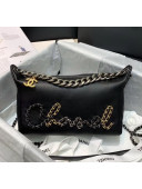 Chanel Calfskin & Chain Logo Bowling Shoulder Bag AS1886 Black 2020
