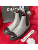 Chanel Calfskin Platform Short Boots Gray 2021