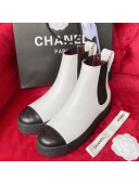 Chanel Calfskin Platform Short Boots White 2021