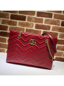 Gucci GG Marmont Leather Shoulder Bag 524578 Red 2019