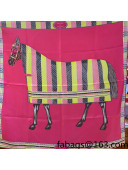 Hermes War Horse Silk Square Scarf 90x90cm Pink 2021