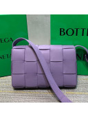 Bottega Veneta Cassette Small Crossbody Messenger Bag in Maxi-Woven Lambskin Purple 2021