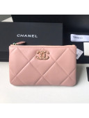 Chanel 19 Lambskin Small Pouch AP1059 Pink 2021