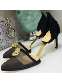 Dior Surreal-D High-heeled Sandal in Tulle & Suede Calfskin 