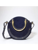 Chloe Small Pixie Bag in Suede & Smooth Calfskin Navy Blue 2017