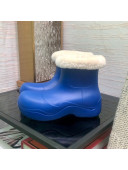 Bottega Veneta The Puddle Rubber Wool Short Boots Cobalt Blue 2021
