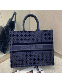 Dior Large Book Tote bag in Blue Cannage Embroidered Velvet 2020