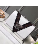 Louis Vuitton Epi Leather/Monogram Canvas Stud Twist MM Bag White 2018
