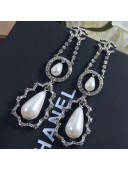 Chanel Crystal Pearl Earrings Silver 68 2020