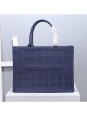Dior Small Book Tote Bag in Blue Cannage Embroidery 2020