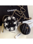 Chanel CC Houndstooth Tweed Clutch with Chain & Coin Purse AP0986 Black/White 2019