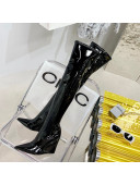 Amina Muaddi Patent Leather Wedge 9.5cm High Boots Black 2021 