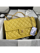 Chanel Grained Calfskin Large Square Flap Bag AS2358 Yellow 2021