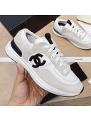 Chanel Suede and Nylon Sneakers G37122 Light Gray/White 2021