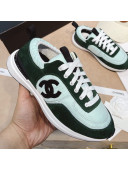 Chanel Suede and Nylon Sneakers G37122 Light Green/Green 2021