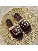 Louis Vuitton Monogram Canvas Espadrille Slide Sandals with Square LV Buckle Brown 2021