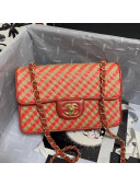Chanel Raffia Small Flap Bag AS2418 Red/Black 2021