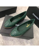 Chanel Quilting Lambskin Leather Ballerinas Green 2019